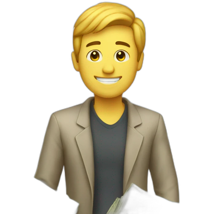 guy with a lot of money in backround emoji