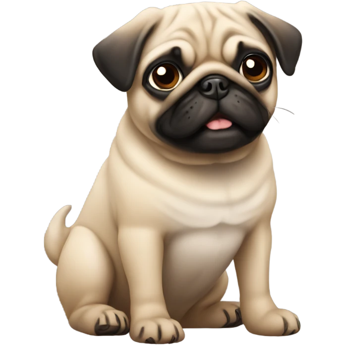 A pug with 1 puppy emoji
