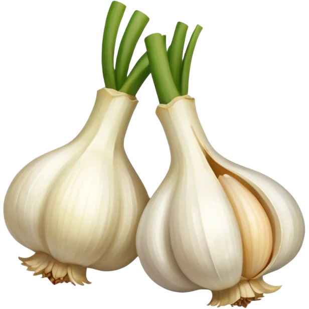 two garlic 45 degrees emoji