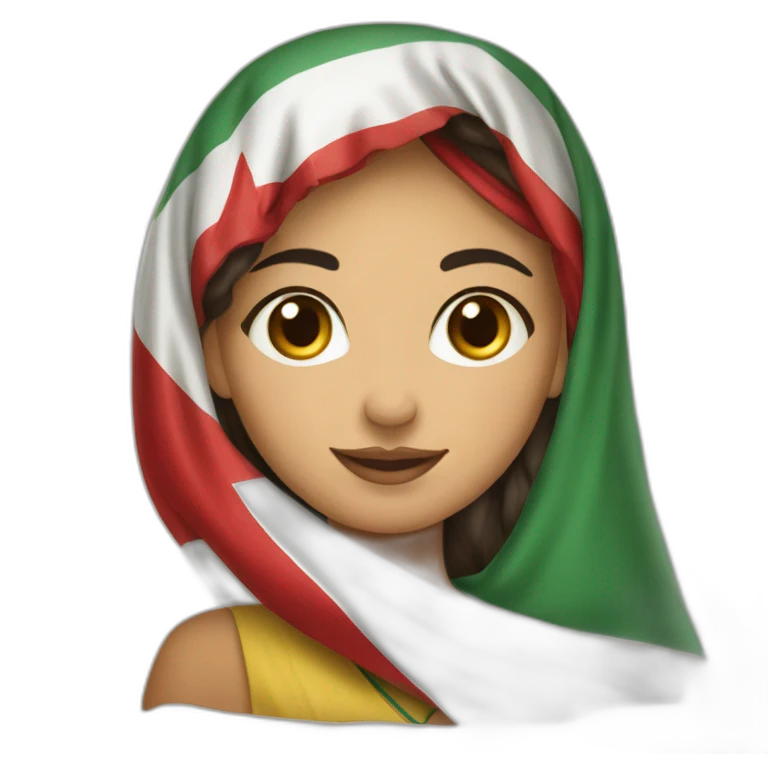 fille marocaine avec un drapeau du maroc emoji