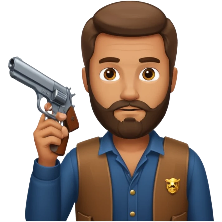 bearded hitman with pistol emoji