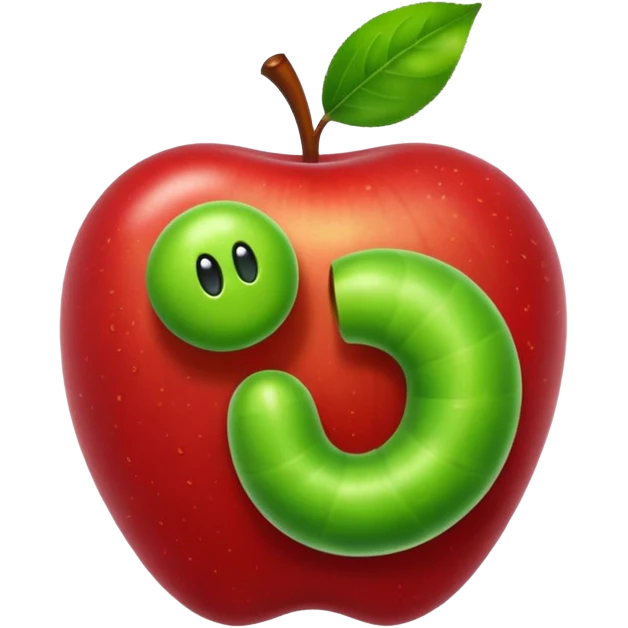 worm, apple emoji