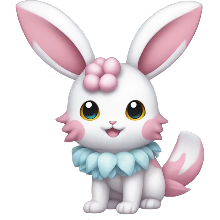 Kawaii Sylveon-Bunny-Pokémon full body emoji