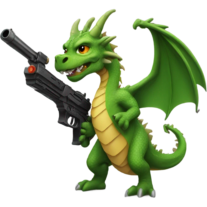Dragon with a gun emoji