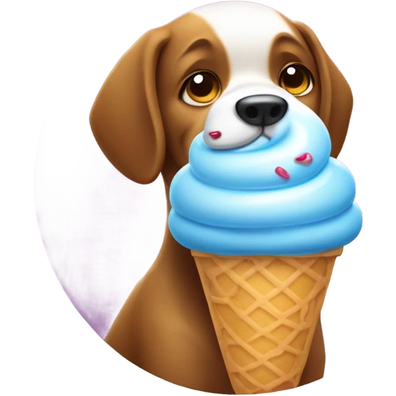 Perro comiendo helado  emoji