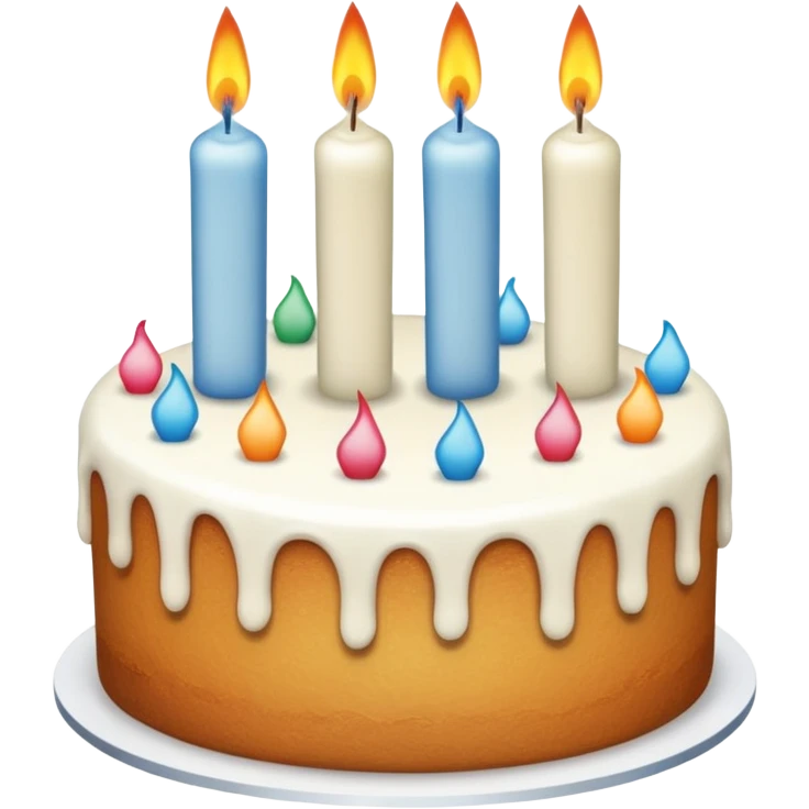 Make a decent cake with 34 years old candles emoji