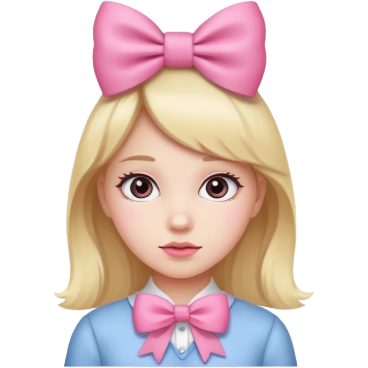 niña con un lazo rosa emoji