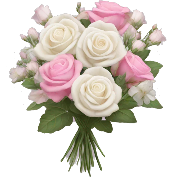 pink wildflower bouquet with white roses  emoji