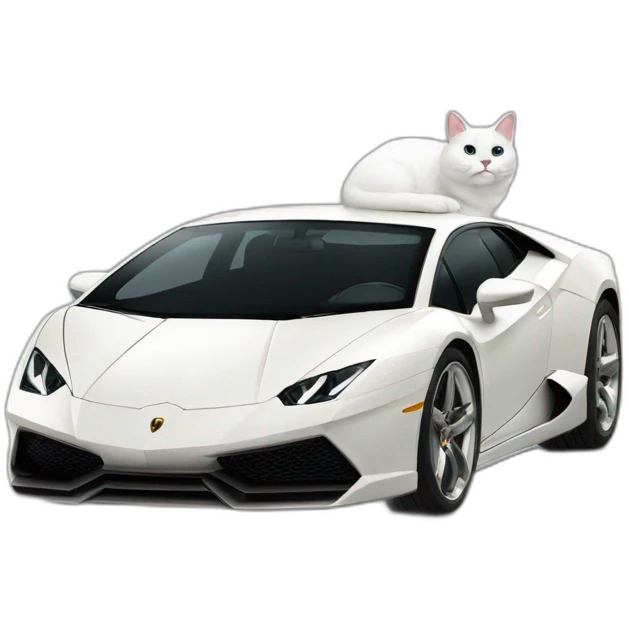 Fat-White-cat-driving-lamborghini emoji