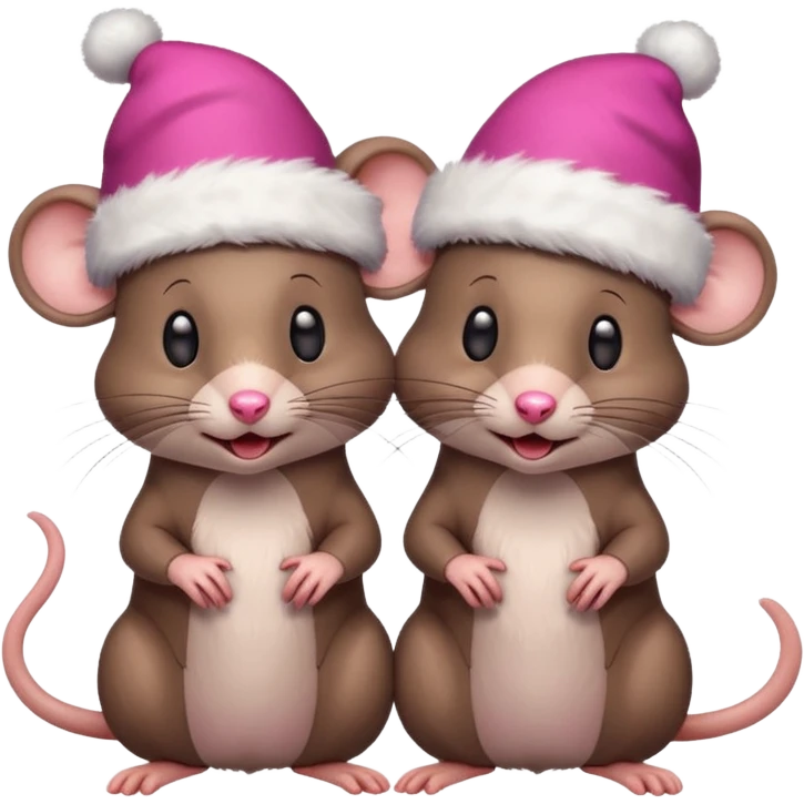 Rats with Christmas hats emoji