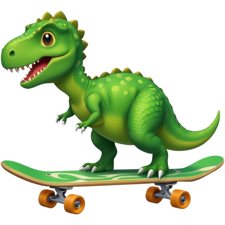 Dinosaur on a skateboard emoji