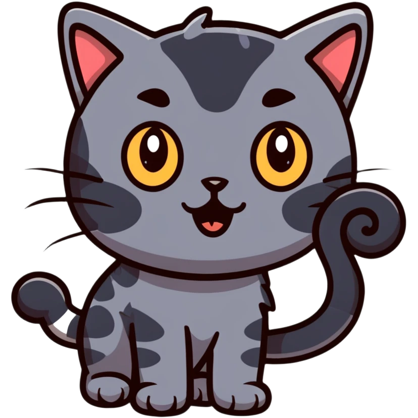 cute playful cat with big eyes emoji