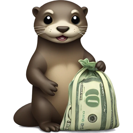 otter with bag of money emoji