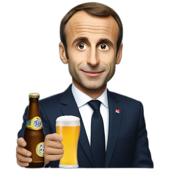 Macron avec une bière sur zemmour emoji