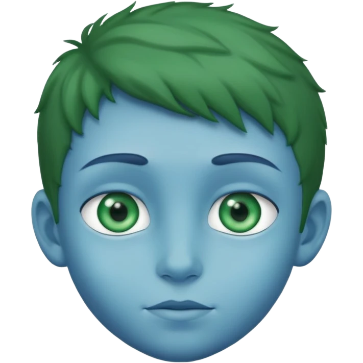 blue skinned boy with green eyes emoji
