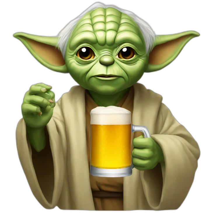 Old Yoda drink beer emoji