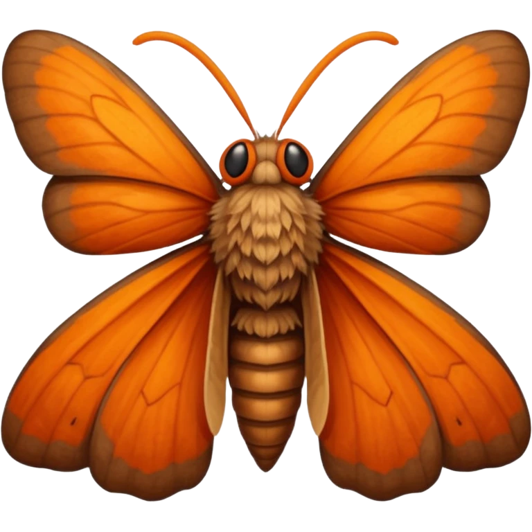 a moth head with orange antennas, slightly brown head emoji