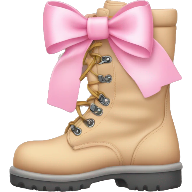Work boots with light pink bow emoji