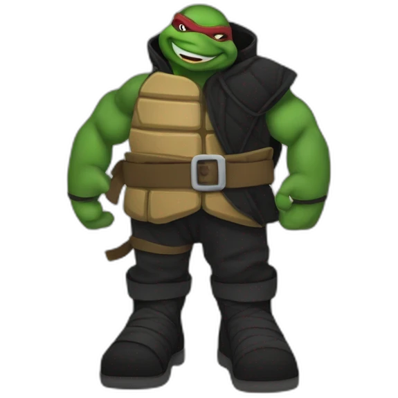 Ninja turtle wearing Black ugg boots emoji
