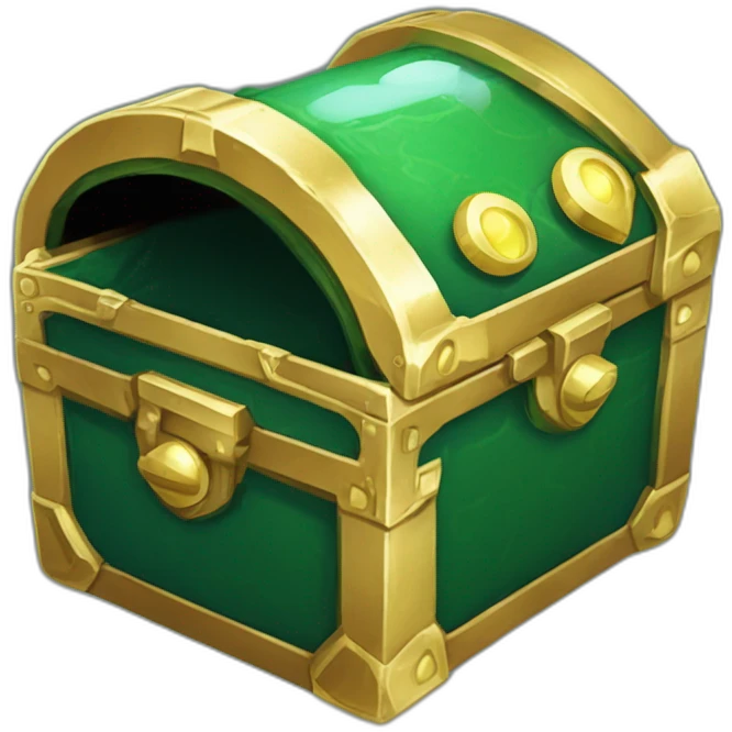 Pokemon Game LootCase Color DarkGreen Rich Treasure Legendary Epic Pokeballs Pokemons and Pokemon Items Inside this have Shiny Glow emoji