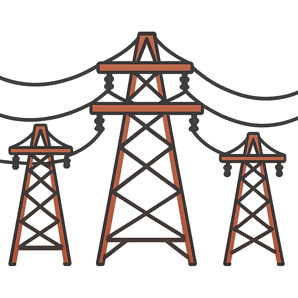 flat toon style power lines emoji