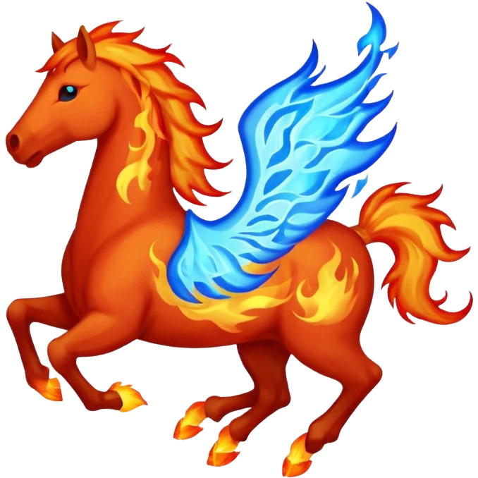 fire horse 2026 blue emoji