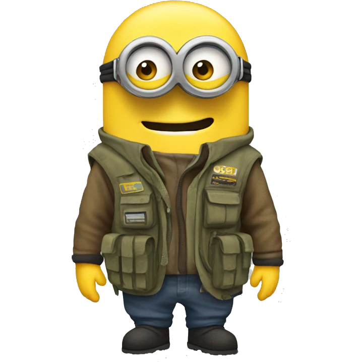 A minion in survival clothing emoji