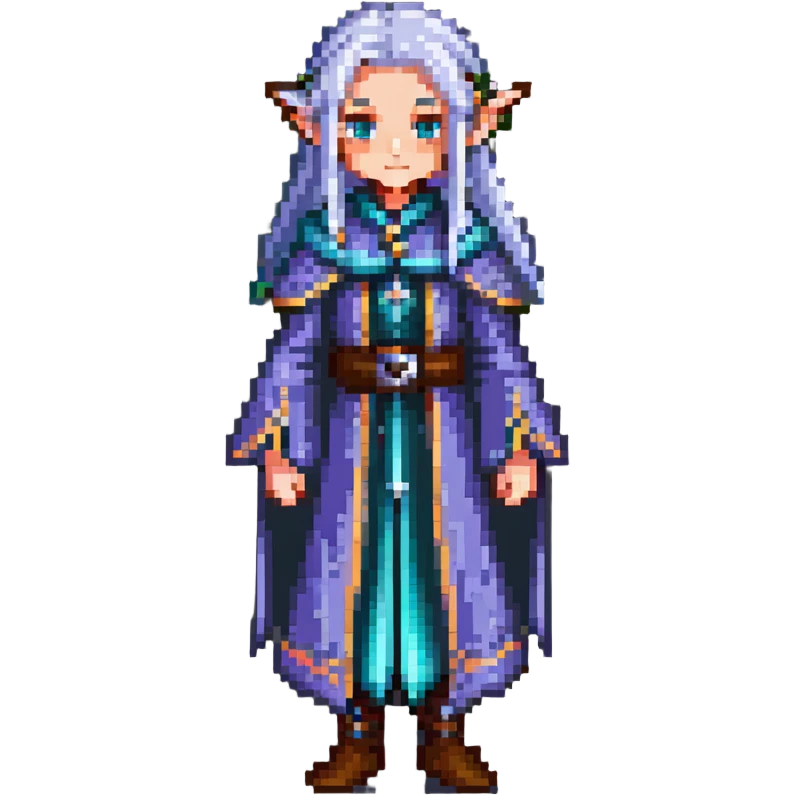 Frieren the elf mage with silver hair emoji