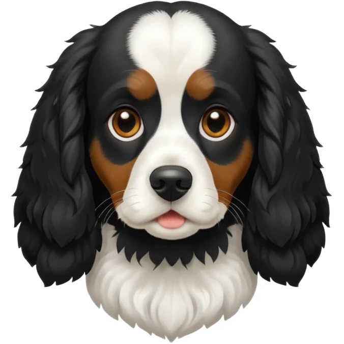 Собака русский кокер спаниель черно-белого цвета emoji