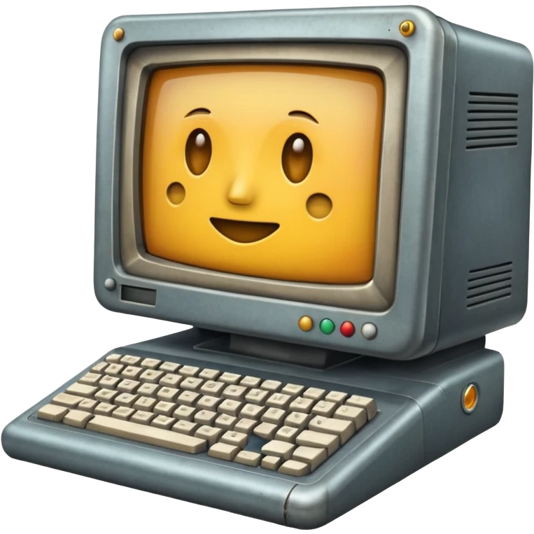 generate me an old computer with separated computer emoji