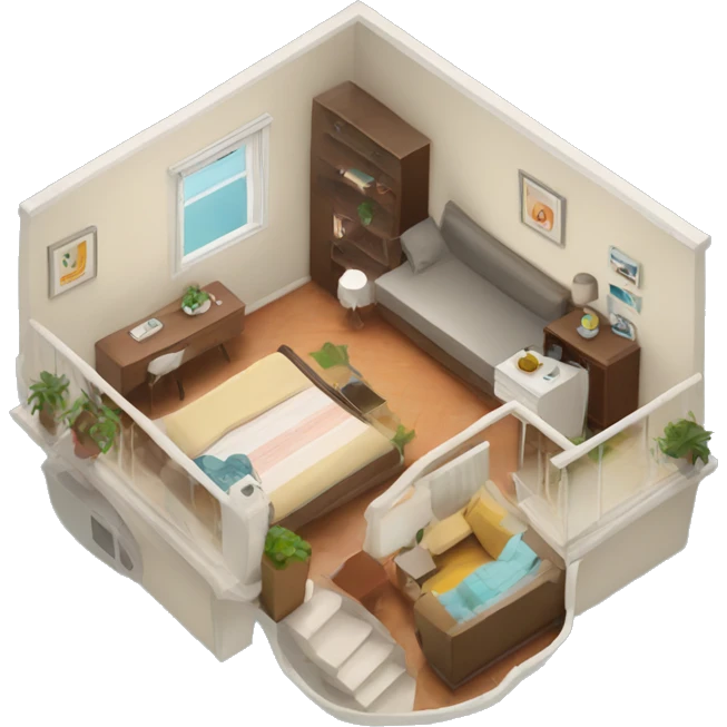 a top down shot of an airbnb
appartement emoji