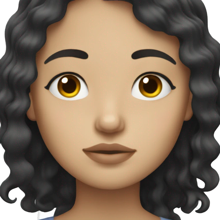 Wavy black haired white girl sleeping emoji