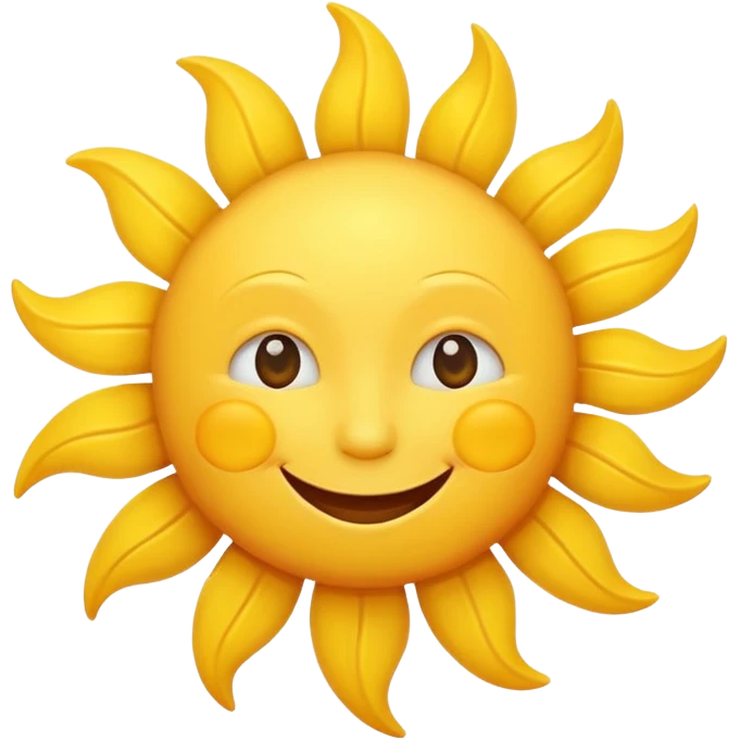 smiling sun emoji, simple and cheerful emoji