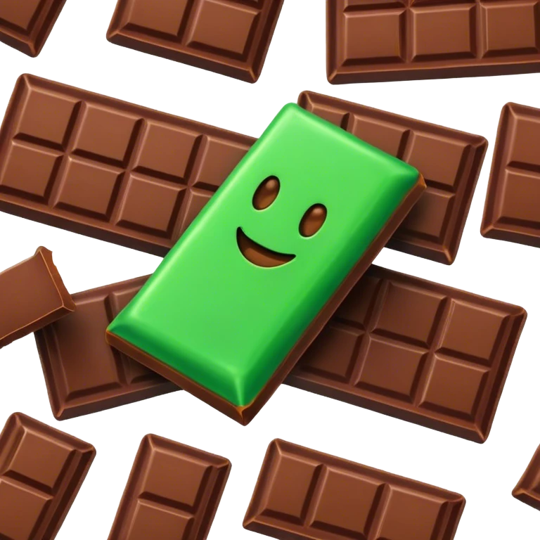 Chocolate bar with green stuff inside emoji
