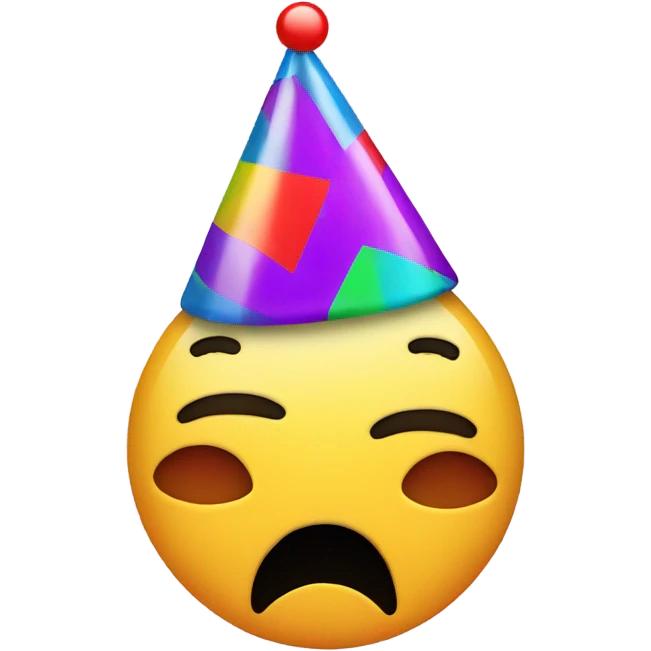 emoji w a party hat but a sad face emoji