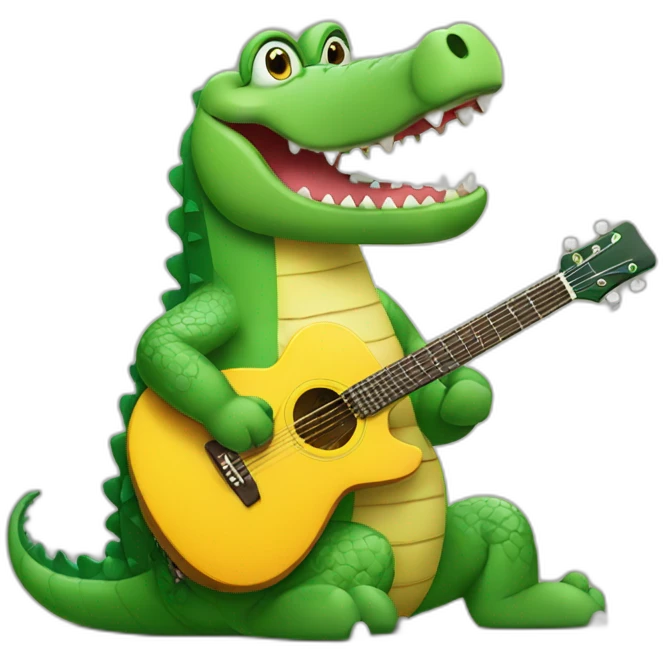 Crocodile with guitar emoji