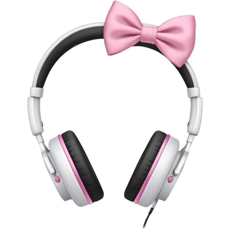 White headphones with pink bow emoji