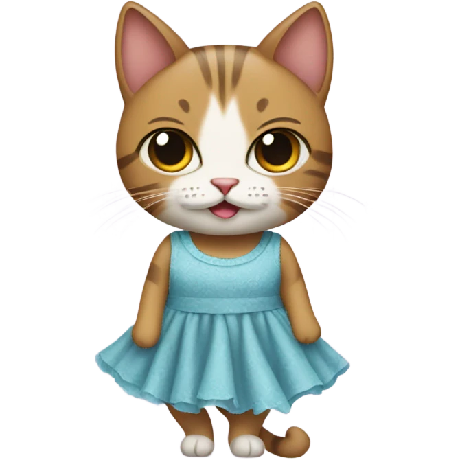 Cat wearing a dress emoji