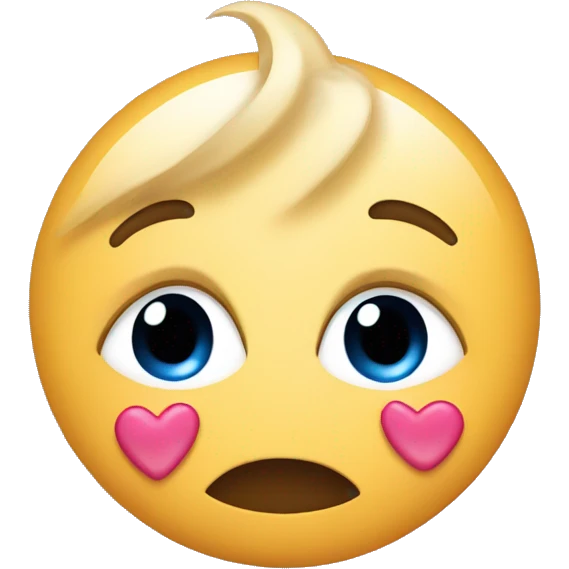 Blushing emoji with kisses all over it emoji
