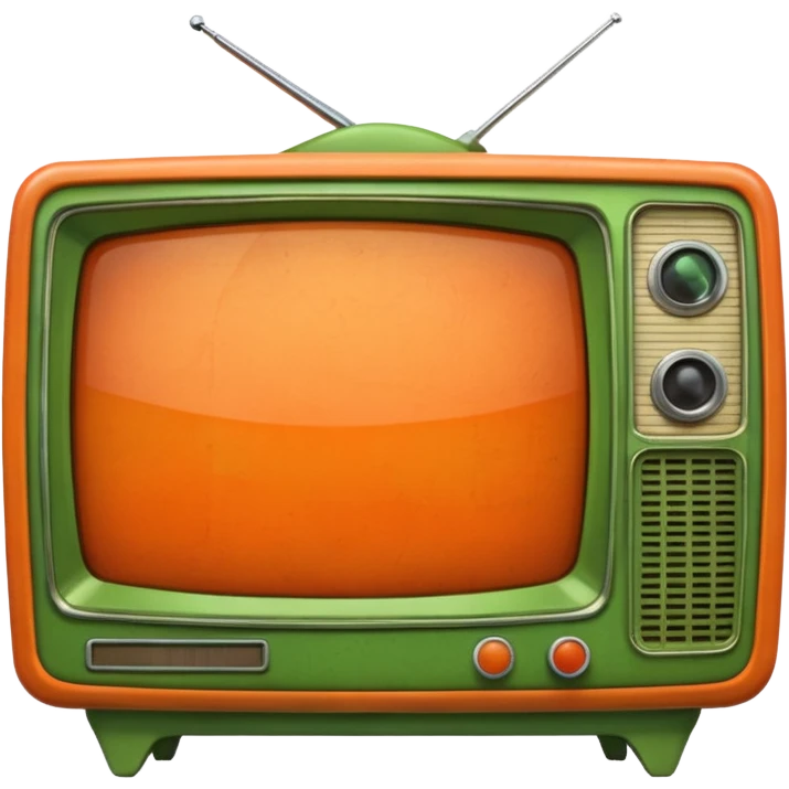 ancienne telévision orange et verte emoji