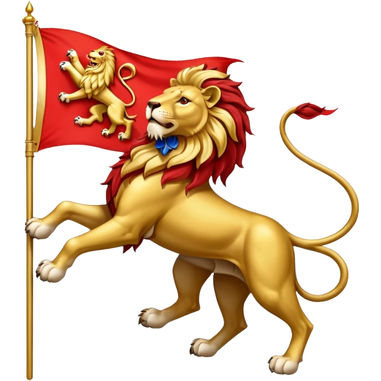Majestic 4 leg Lion Medieval Banner heraldry flag emoji