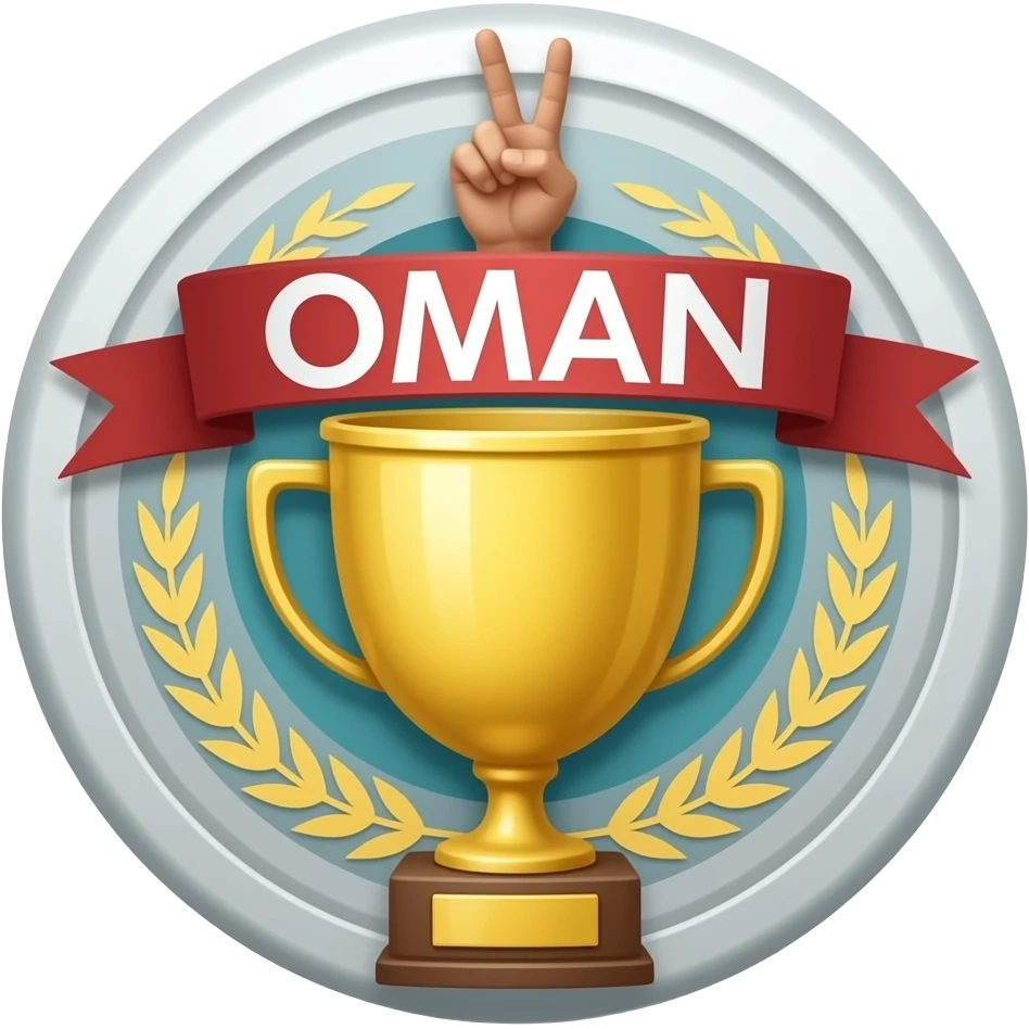 The name OMRAN is above it, and there is a victory sign above it. emoji