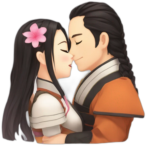 Zenitsu kissing Nezuko emoji