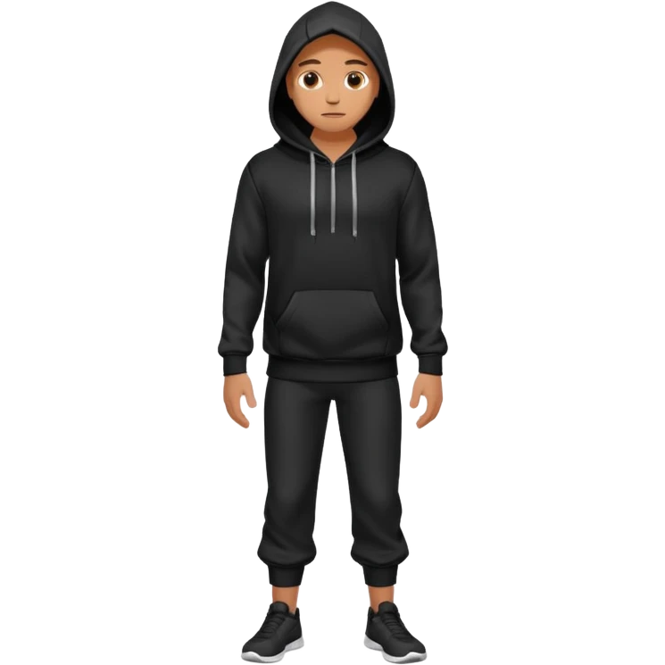 fullbody Mysterious man in black hoodie emoji