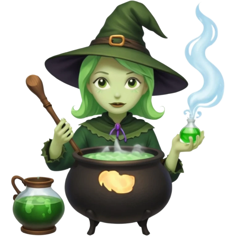 green witch cooking potion emoji