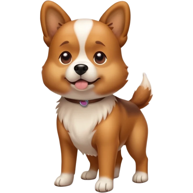 Dog pooping on the street emoji