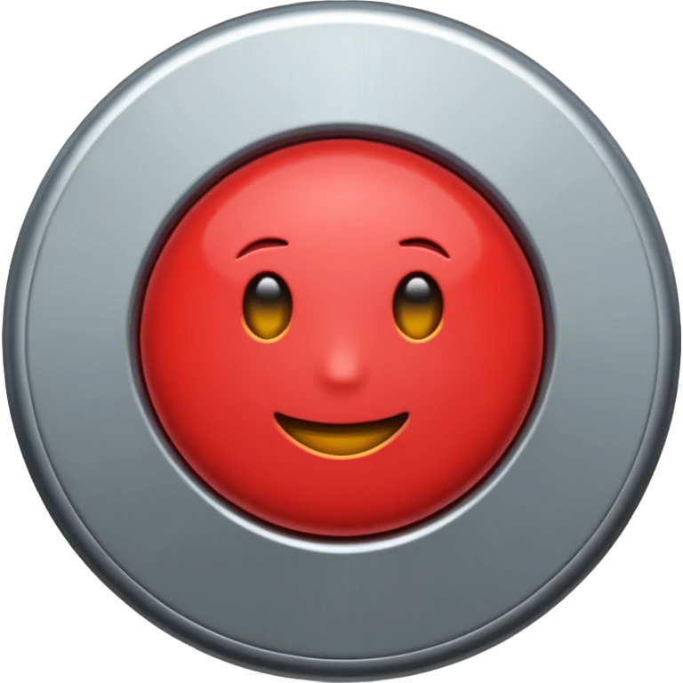 red button with a metallic shine emoji