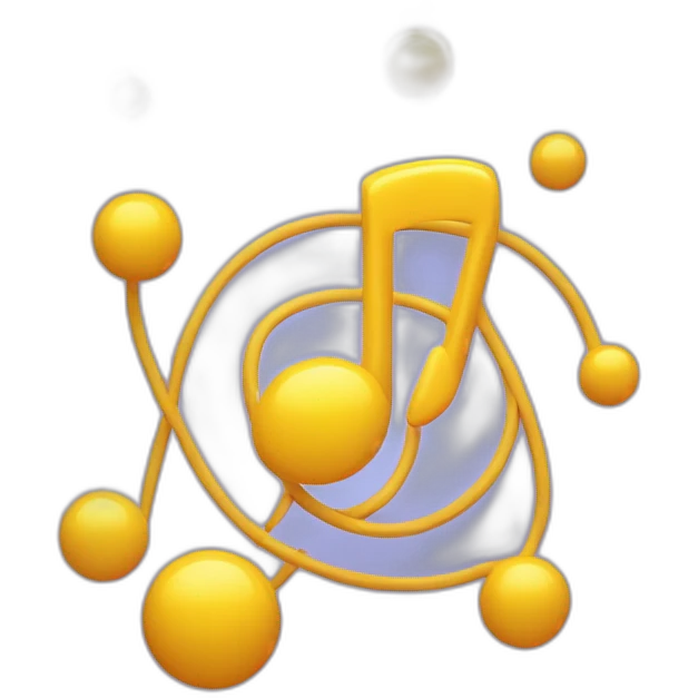 atoms orbiting a musical note emoji