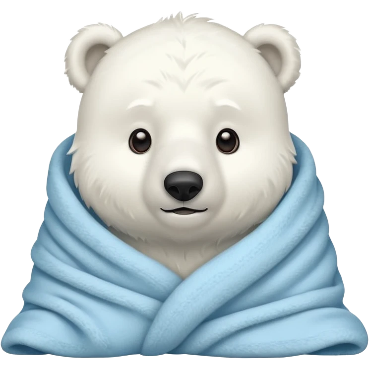 white polar in cozy blanket emoji