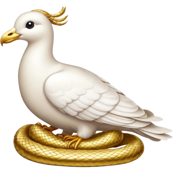 a white dove and snake gold emoji